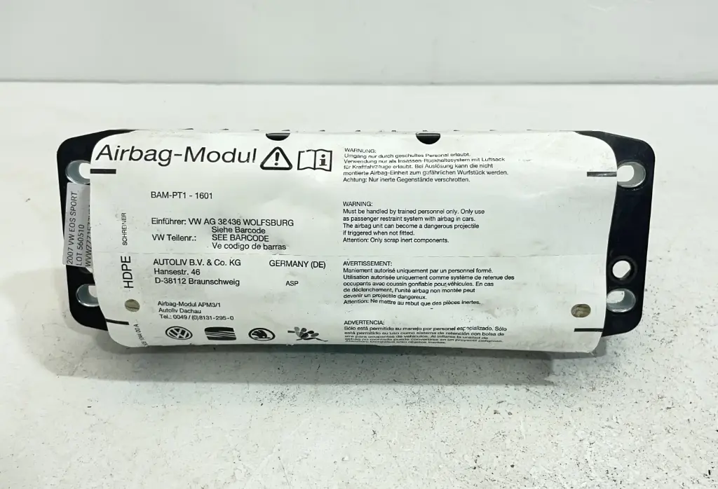 ✅AIRBAG PASSAGER VOLKSWAGEN EOS 2007 1Q0880204 560510