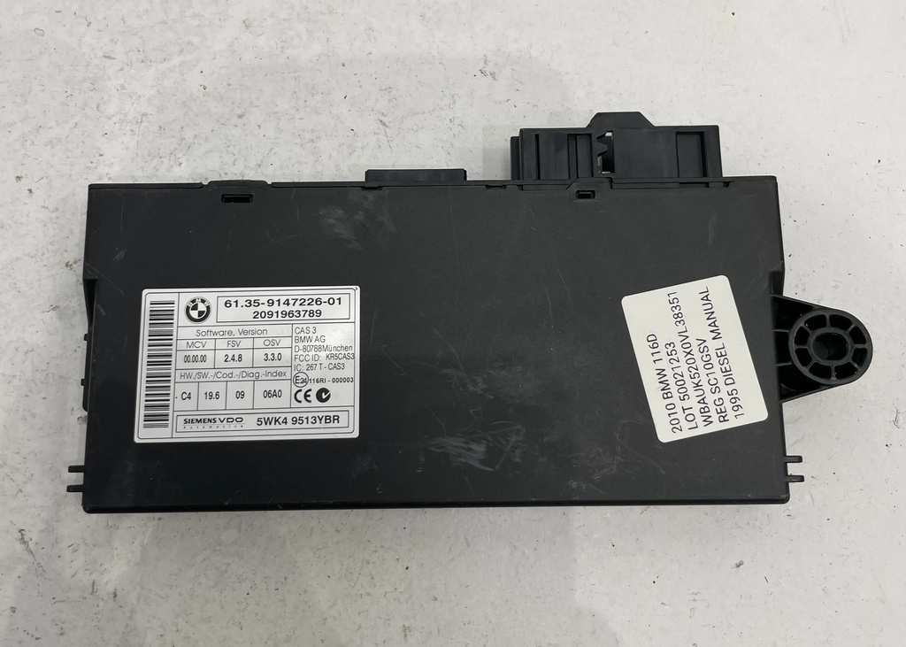✅Unité de contrôle module CAS BMW 116D 2010 6135914722601 50021253