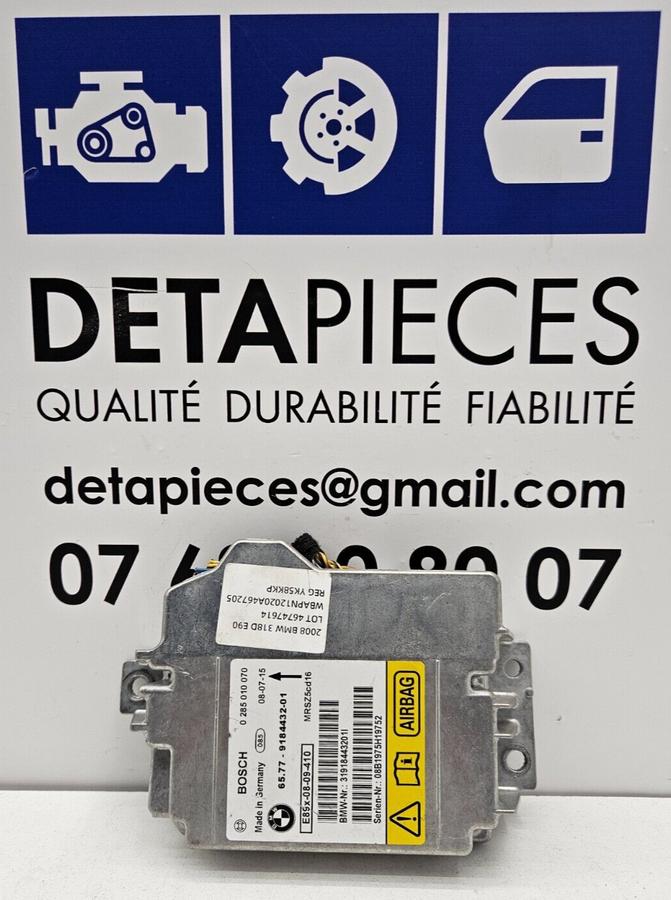 ✅Module de contrôle airbag BMW 318D E90 2008  143 HP 6577918443201 46747614