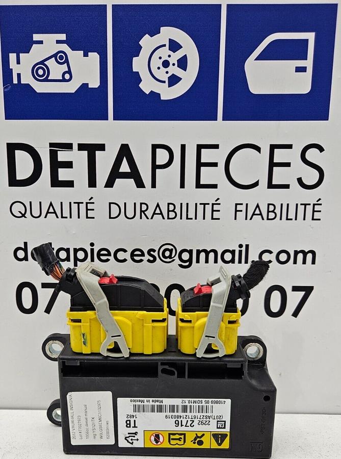 ✅Boitier air bag OPEL INSIGNIA 2012 R: 22922716 L: 77027973