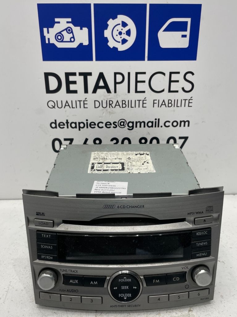 ✅AUTORADIO/ LECTEUR CD SUBARU OUTBACK 2011 86201AJ310 50014545