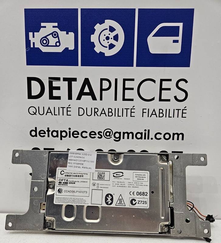 ✅MODULE DE COMMANDE BLUETOOTH BMW 320D 2008  E92 R: 84109195246 L: 62409434