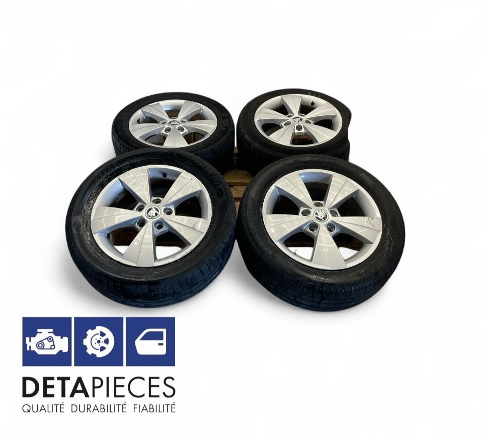 ✅4 JANTES SKODA OCTAVIA 2016 205/55R16 5X112 6.5JX16 ET46 5E0601025BE 58629955
