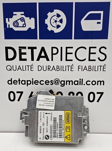 ✅Module de contrôle airbag BMW 318D E90 2008  143 HP 6577918443201 46747614